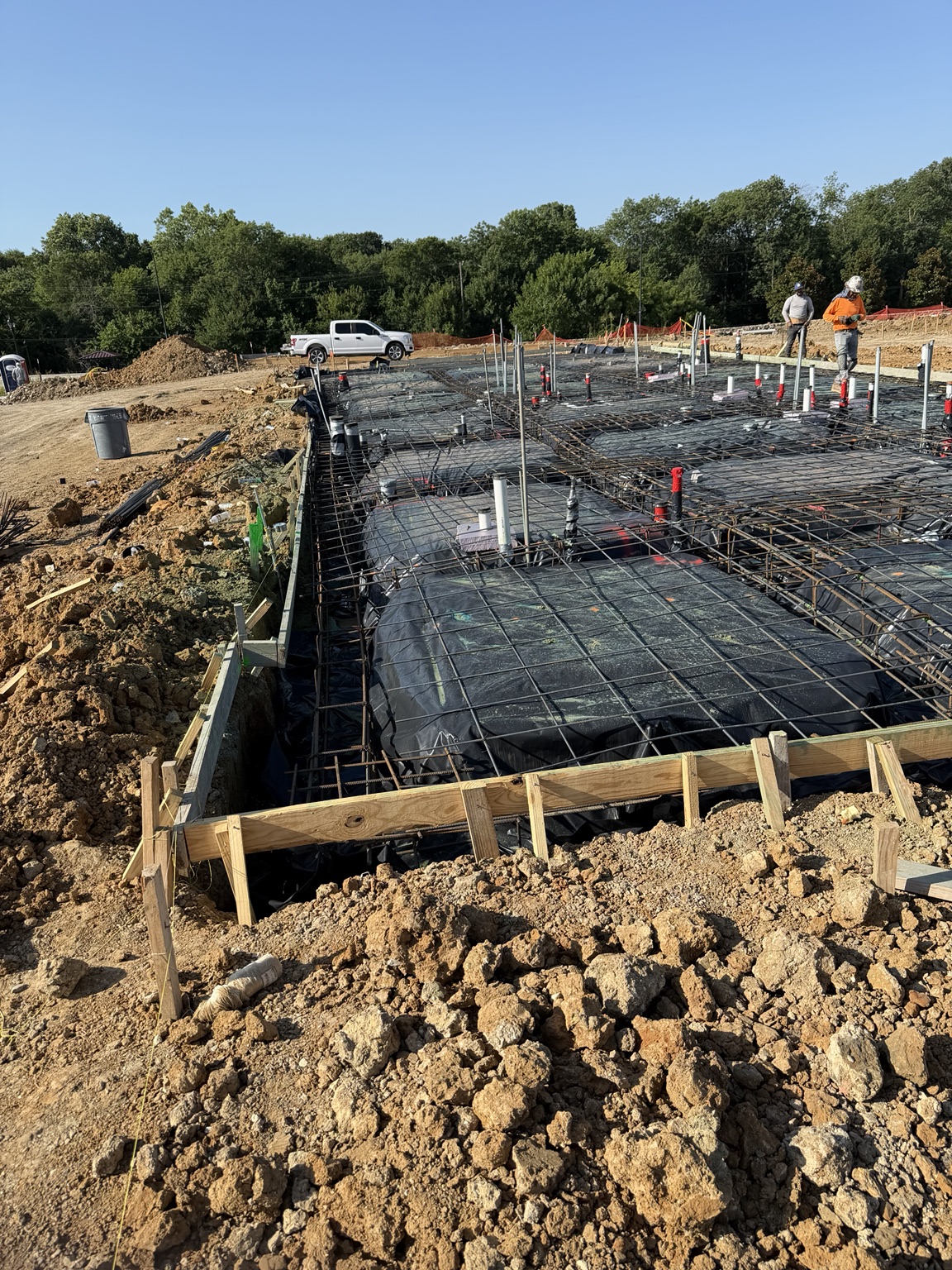 Foundation reinforcement, formwork and active crew